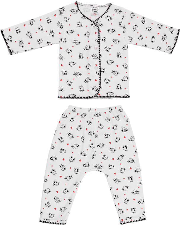 Fiffy Long Sleeve Vest Suit - Pajamas Clipart (608x757), Png Download