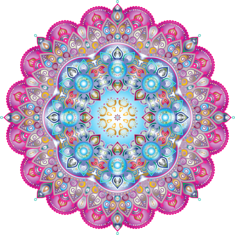 Mandala Coloring Book Meditation - Arabesco Colorido Molduras Clipart (750x750), Png Download
