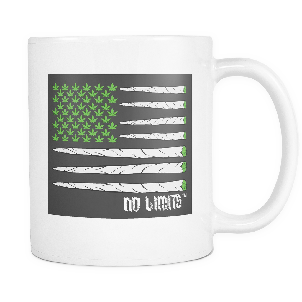 Marijuana Joint Flag White Mugs - Mug Clipart (1024x1024), Png Download