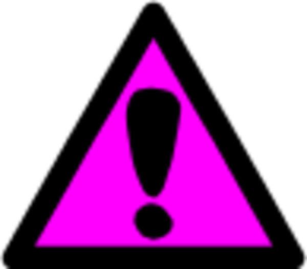 Attention Clipart Craft Projects Symbols Clipartoons - Pink Warning Sign Png Transparent Png (600x526), Png Download