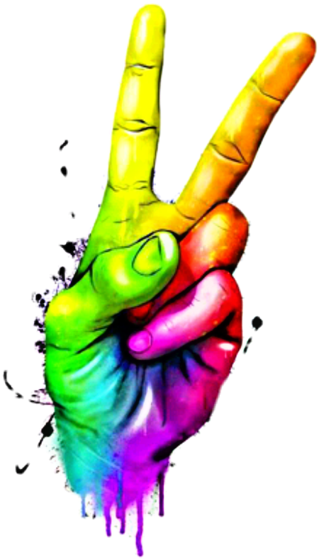 Hand Sign Of Peace , Png Download - Peace Symbols Clipart (450x790), Png Download