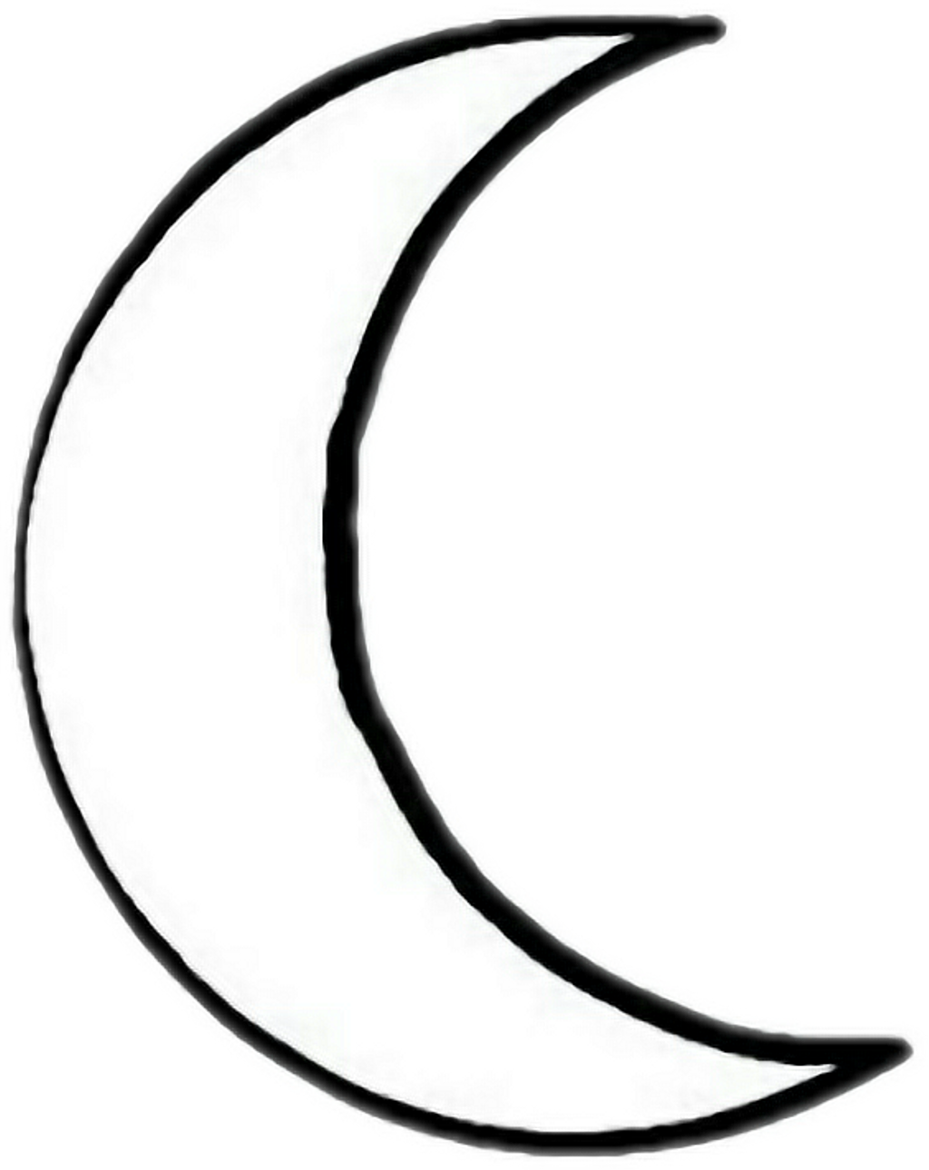 Black White Blackandwhite Arifreetoedit - Crescent Moon Drawing Easy Clipart (1024x1289), Png Download