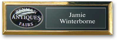 Re Usable Retail Name Badge In A Gold Plated Frame - Sign Clipart (560x560), Png Download