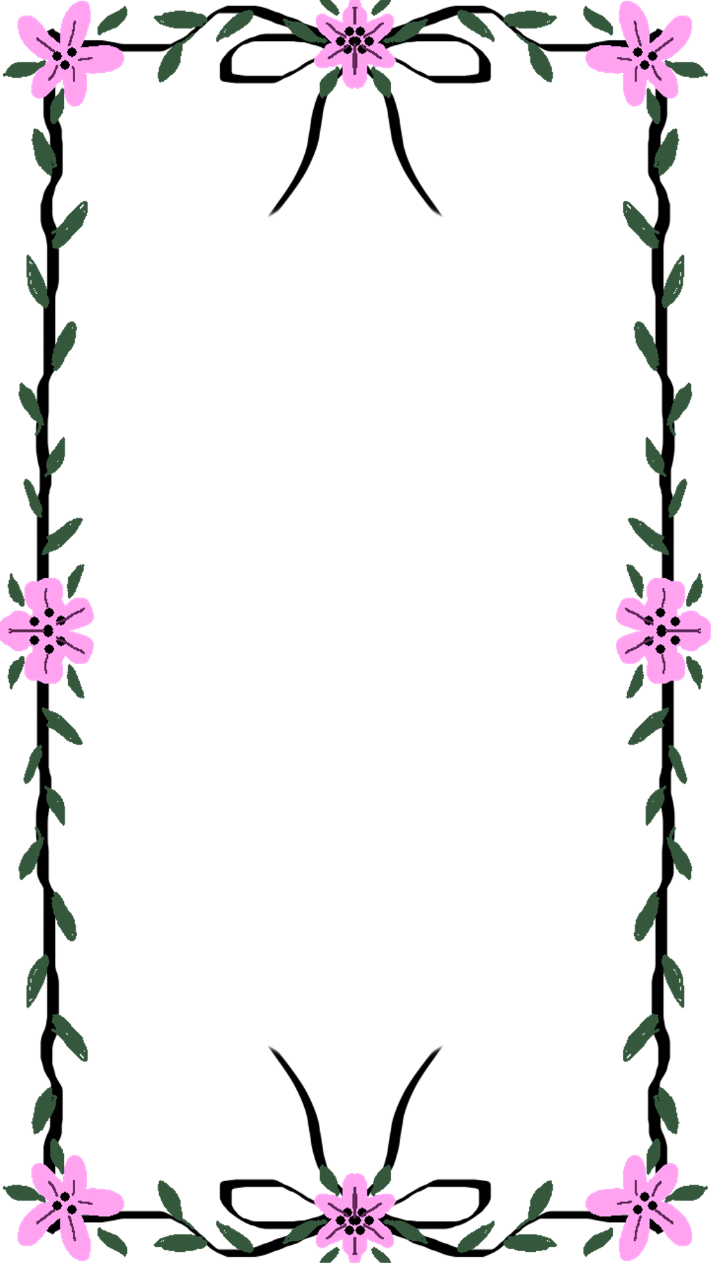 #frame #art #flowers #ribon #remixit #art #carlafritze Clipart (1024x1820), Png Download