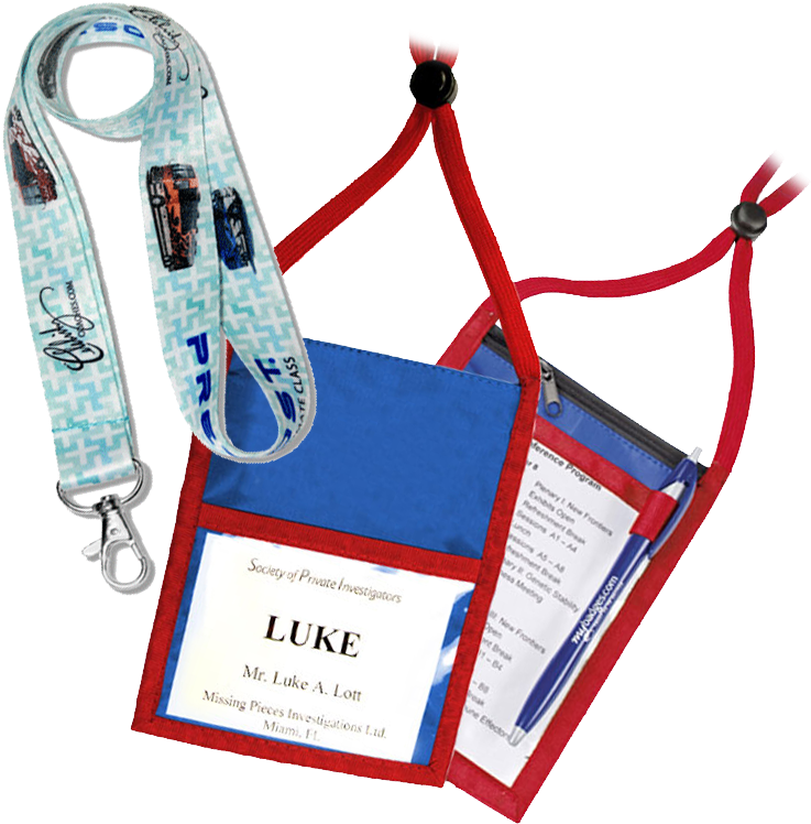 Name Badge Holders, Lanyards, For Conferences, Events Clipart (862x801), Png Download