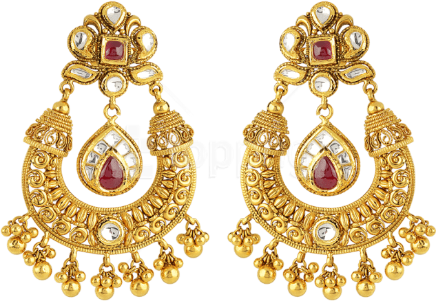 Free Png Earring Png - Gold Jewellery Earrings Png Clipart (850x709), Png Download