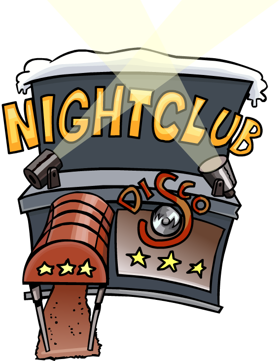Image Outside Nightclub Club Penguin - Club Penguin Night Club Png Clipart (566x732), Png Download