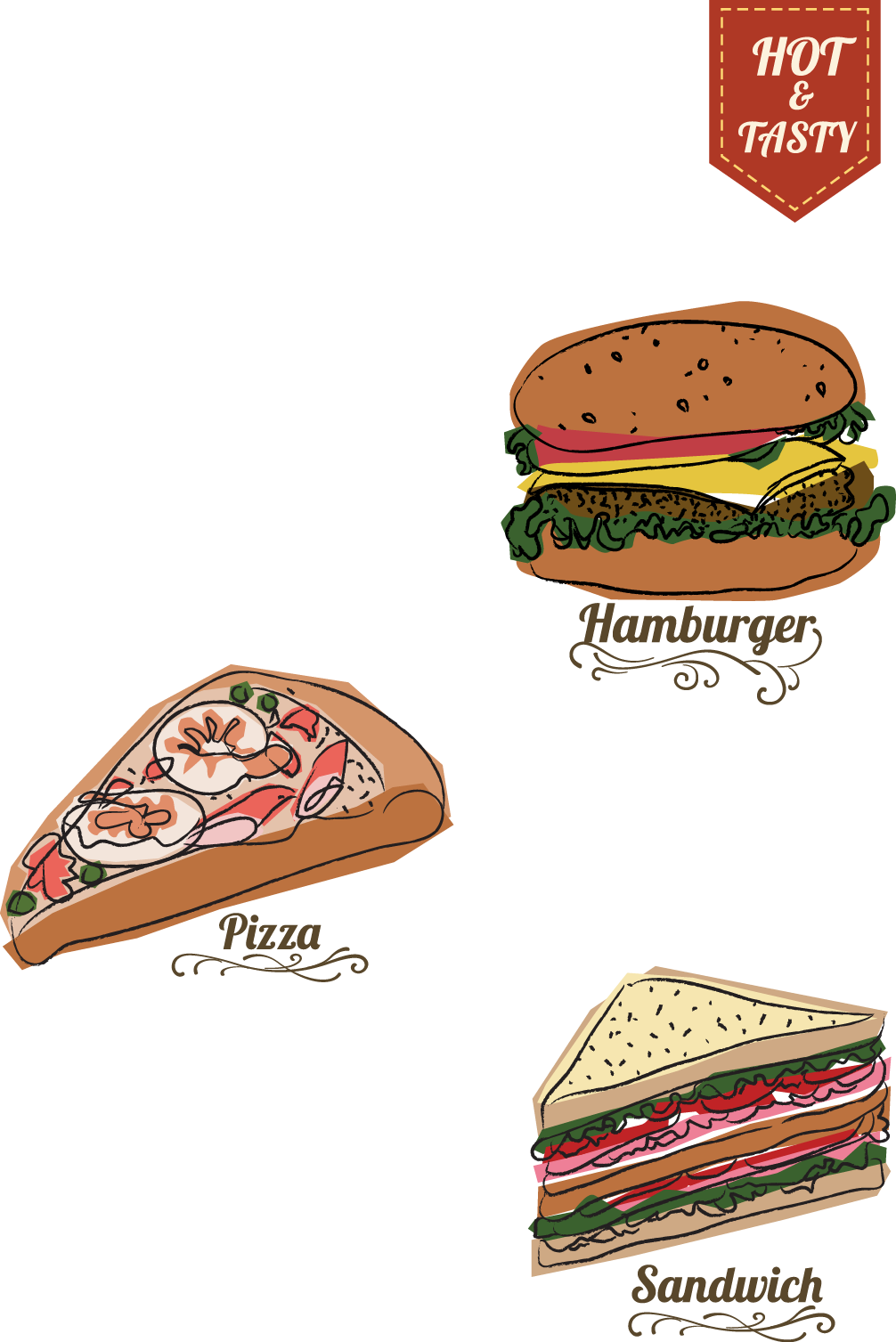 Hot Lunch Png Free - Hamburger Clipart (1006x1507), Png Download