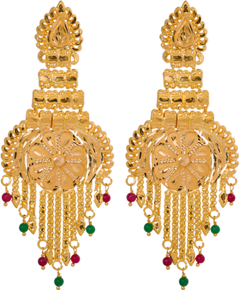 600 X 600 20 0 - Gold Jewellery Earrings Png Clipart (600x600), Png Download