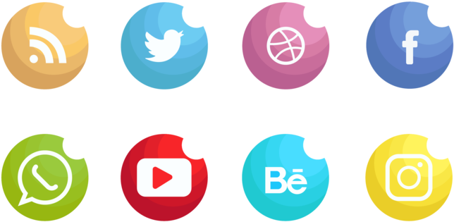 Social Media Icons Set Vector Clipart (735x490), Png Download