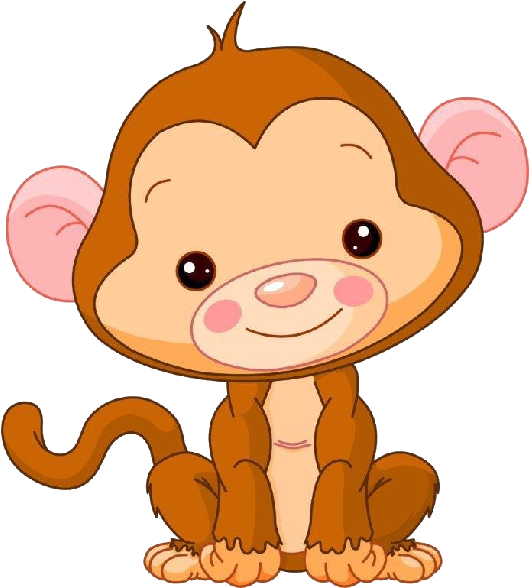 Cute Baby Monkey Clipart - Png Download (600x600), Png Download