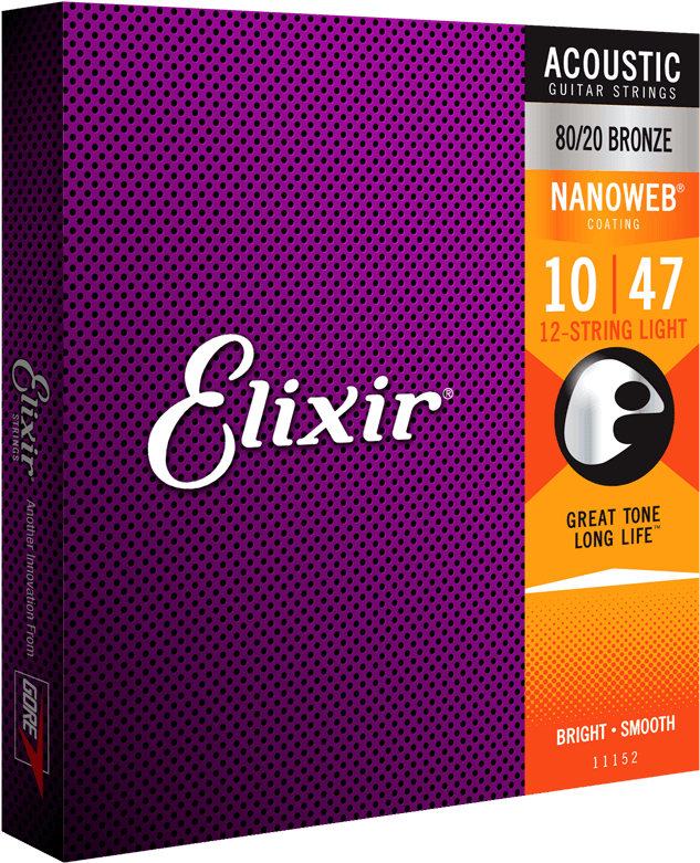 Elixir 12 String 80/20 Light Acoustic Strings 11152 - Elixir Strings 11 52 Clipart (800x800), Png Download