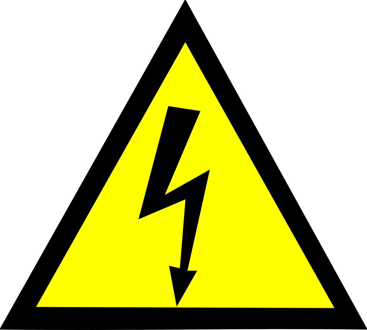 Risk Electricity Hazard Sign High Warning Voltage Clipart - Danger High Voltage Sign Vector - Png Download (1280x1151), Png Download