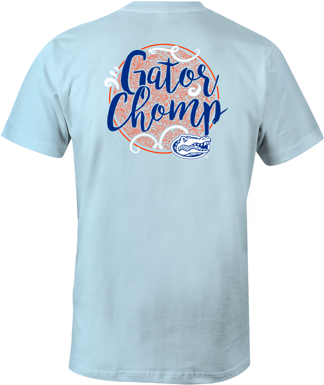 Florida Gators Chomp Comfort Color Pocket Tee Clipart (665x791), Png Download