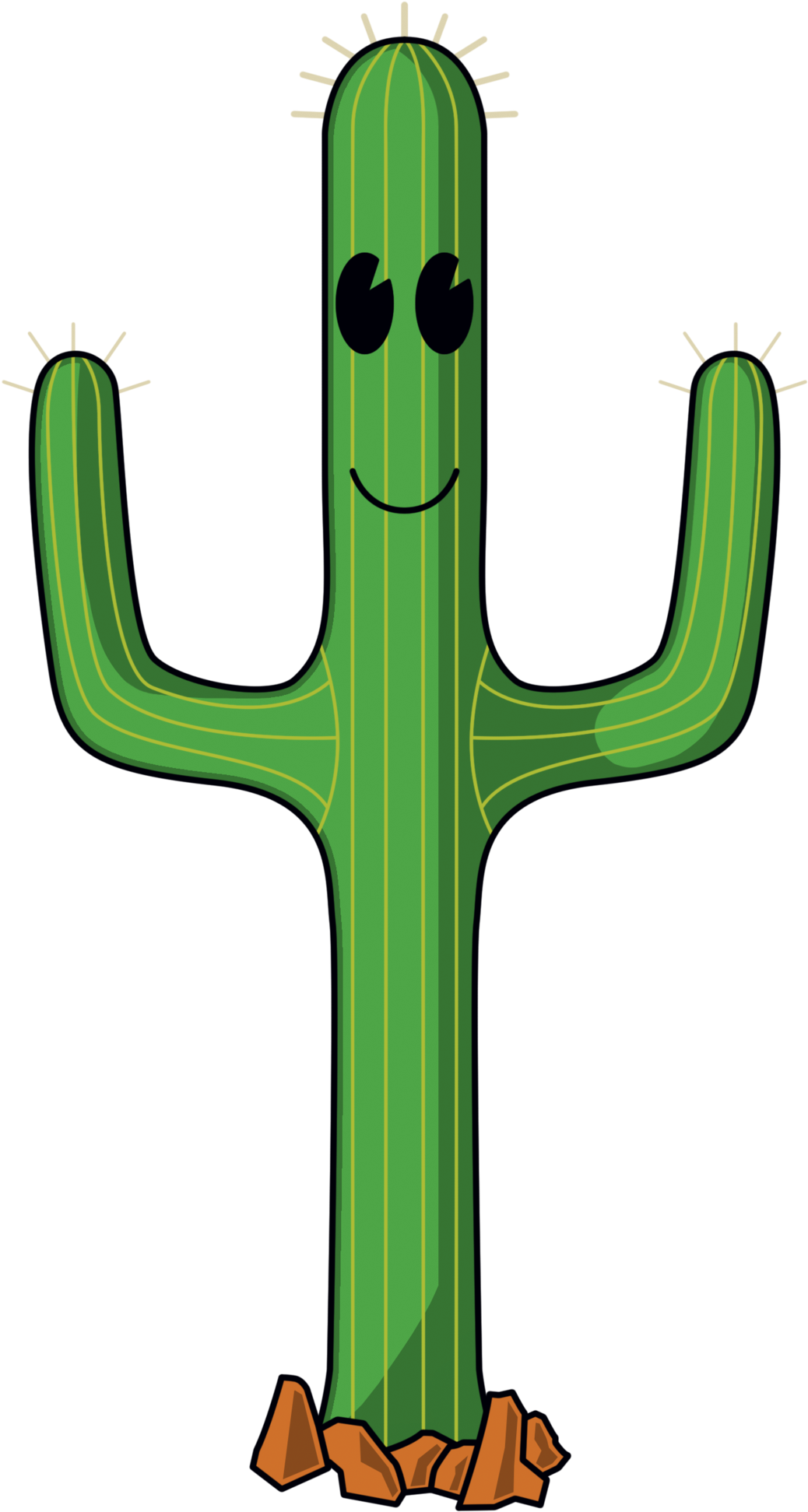 Animated Cactus Png Transparent Png , Png - Cartoon Cactus Transparent Clipart (1038x1943), Png Download