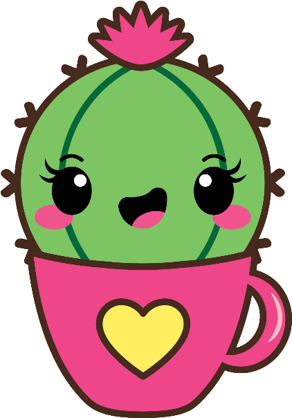 Kawaii Cactus Stickers Messages Sticker-2 - Kawaii Cactus Clipart - Png Download (618x618), Png Download
