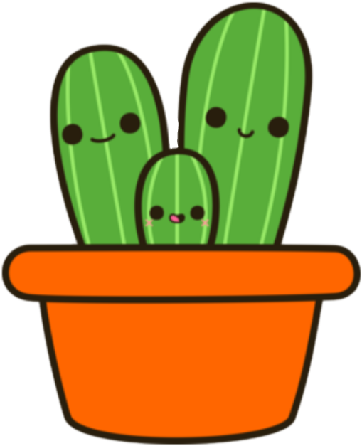 Cactus Planta Marron V - Cute Cactus Family Clipart (509x627), Png Download