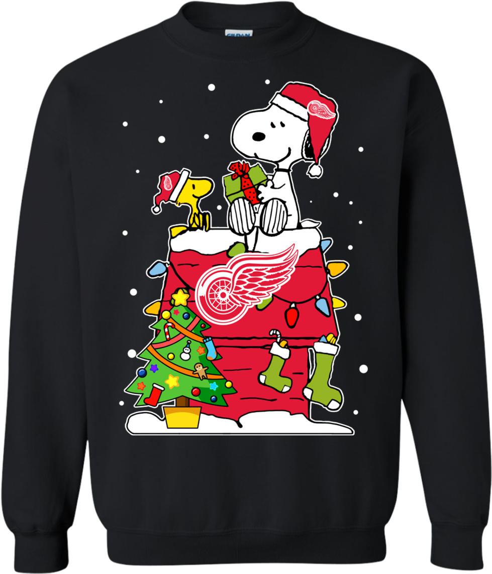 Detroit Red Wings Ugly Christmas Sweaters Snoopy S - Dallas Cowboys Ugly Christmas Clipart (1155x1155), Png Download