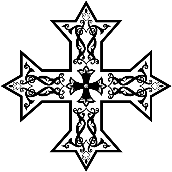 Coptic Cross Monochrome - Coptic Cross Png Clipart (744x1052), Png Download