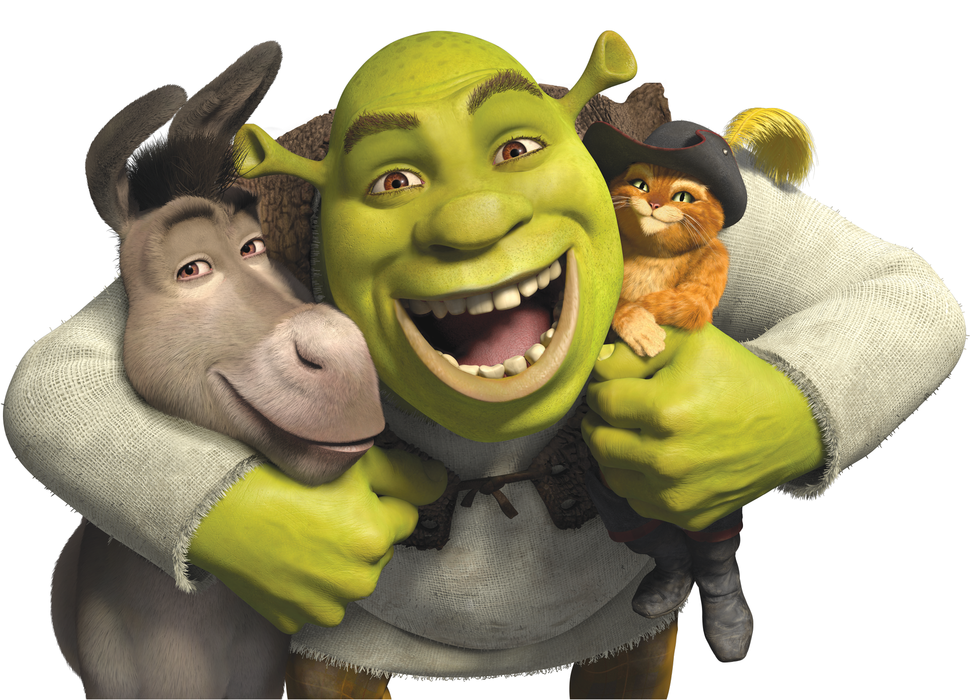 Win A Shrek Anniversary 4 Movie Collection On Blu Ray - Shrek Donkey And Cat Clipart (2000x1483), Png Download