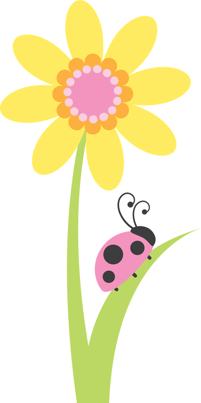 Joaninhas Minus Pinterest Pink Ladybug Ⓒ - Flor Jardim Encantado Png Clipart (650x1303), Png Download