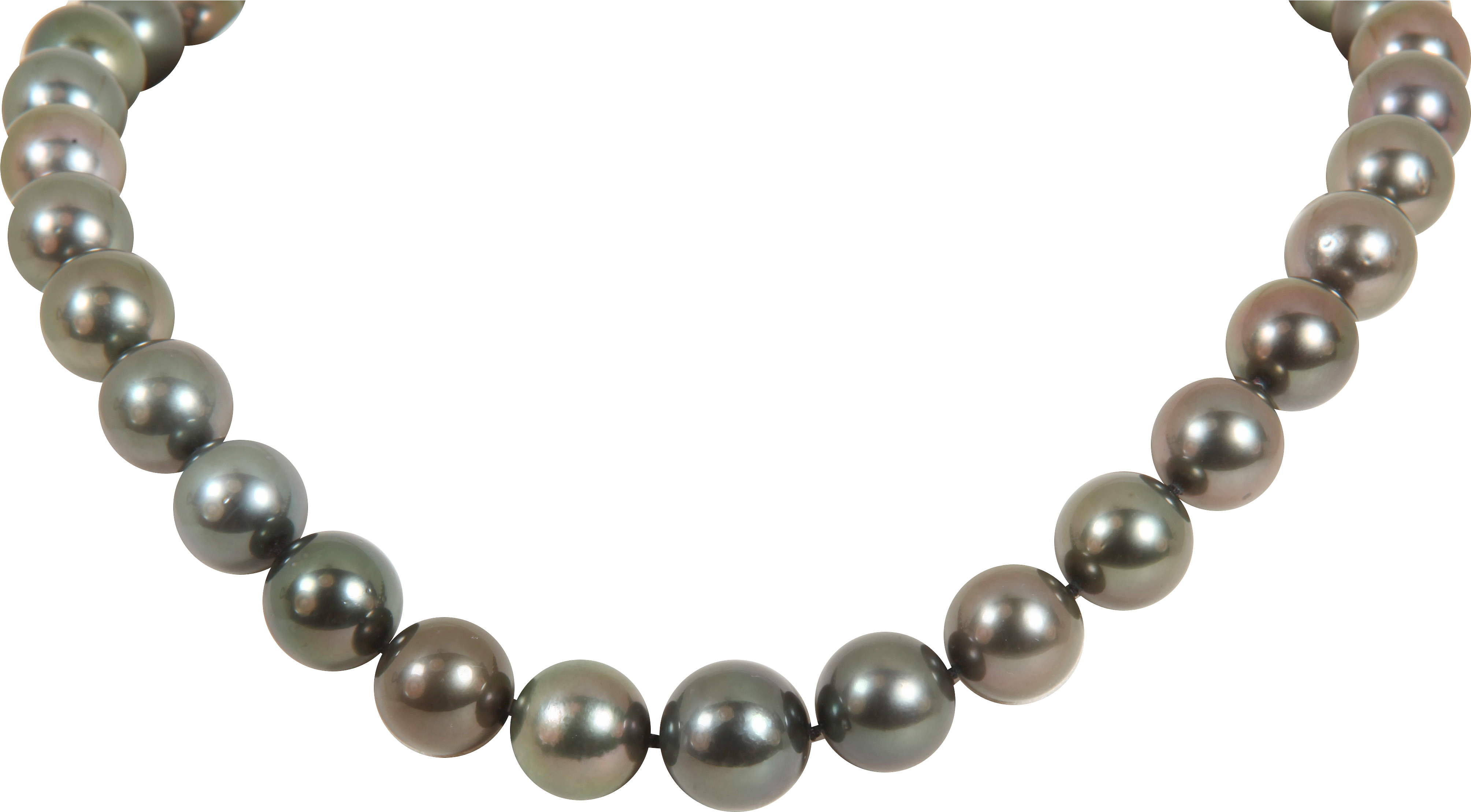 Black South Sea Pearl Necklace - Mala Black And White Clipart (5616x3744), Png Download