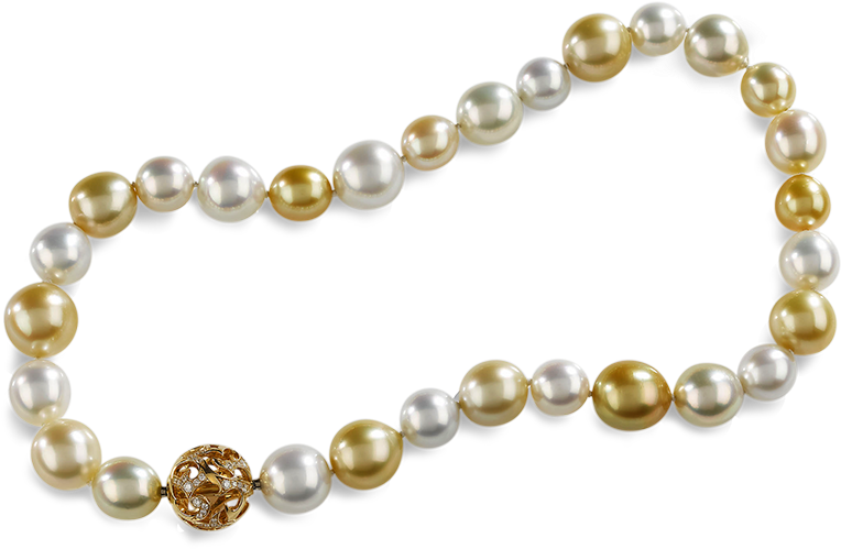 Arabesque Pearl Necklace Rose Gold Clipart (850x850), Png Download