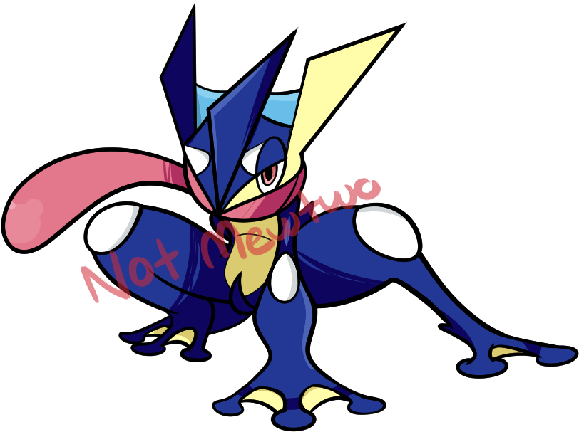 Greninja Sticker - Cartoon Clipart (856x646), Png Download