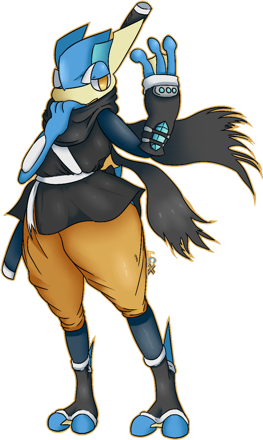 Ninja Greninja - Cartoon Clipart (1177x1687), Png Download