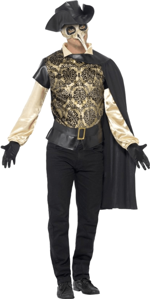 Adult Plague Doctor Costume - Venetian Carnival Costumes Men Clipart (600x951), Png Download