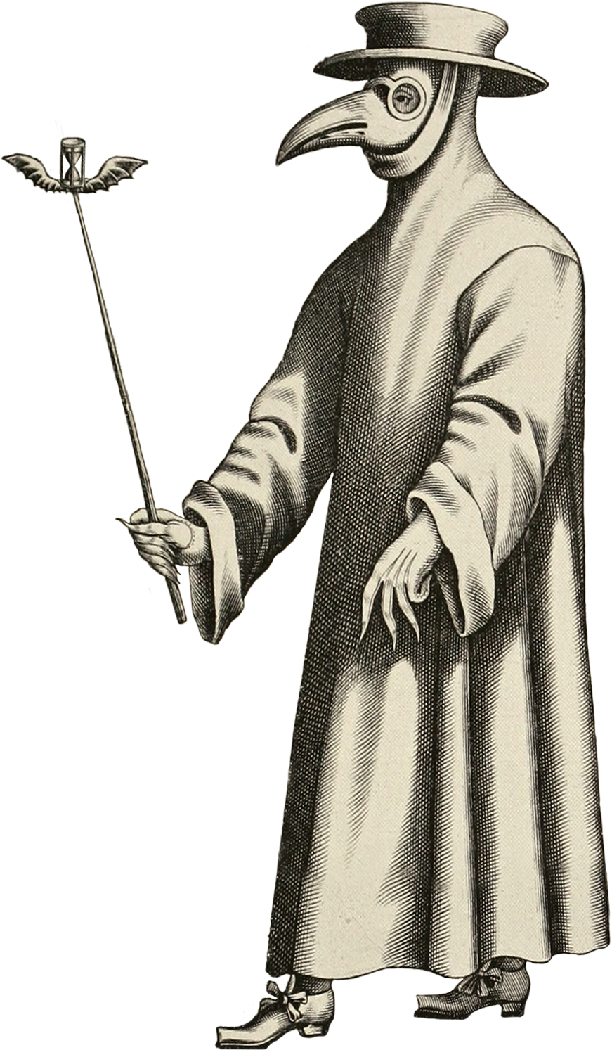 Plague Doctor - 13th Century Black Death Clipart (888x1500), Png Download