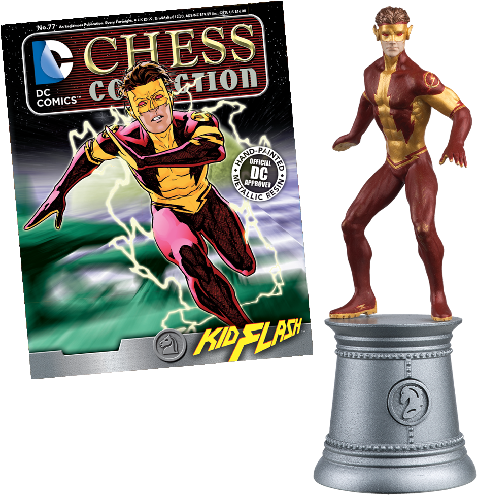 Dc Chess Figure Kid Flash In Box & Magazine - Dc Chess Collection Static Clipart (1024x1024), Png Download