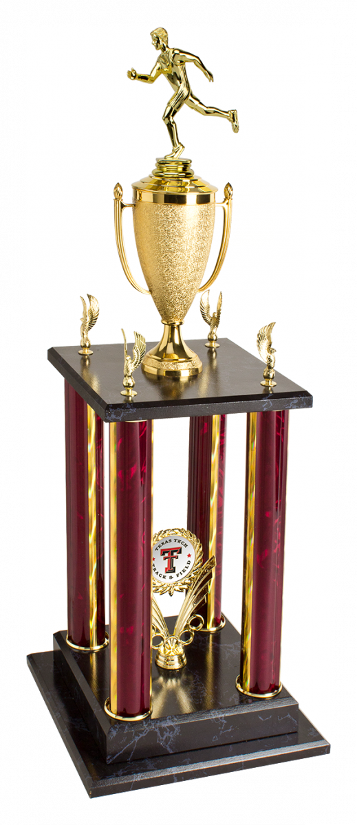 4 Column Trophy For Running Events - Trophies For Track And Field Clipart (519x1200), Png Download