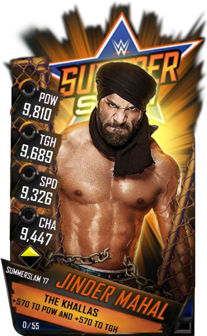 Supercard Jindermahal S3 14 Wrestlemania33 Mitb Supercard - Wwe Supercard Summerslam 17 Cards Clipart (456x720), Png Download