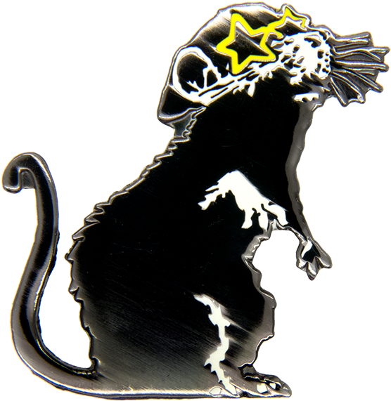 Banksy Rat With Glasses Pin , Collectors Item - Banksy Rat With Star Glasses Clipart (600x600), Png Download