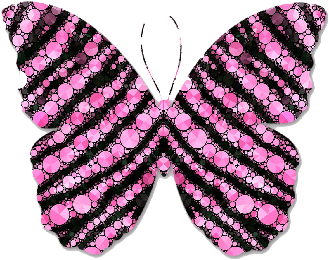 Pink And Black Circles Butterfly Clipart - Descargar Imagenes De Mariposa - Png Download (1280x1280), Png Download
