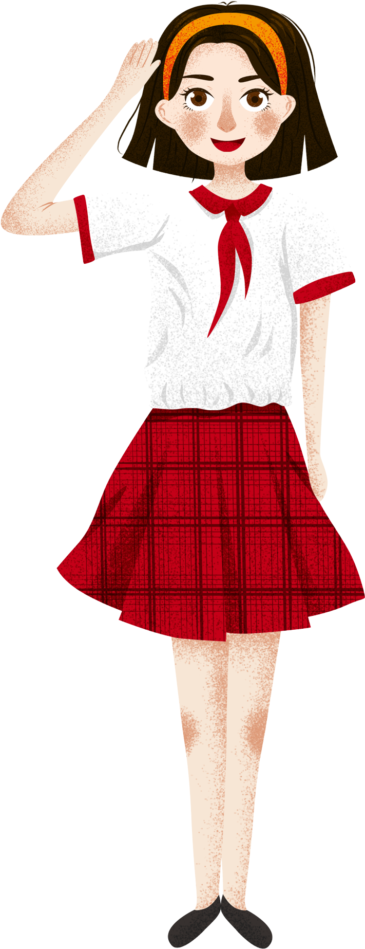 Cartoon Fresh Girl Character Illustration Png And Psd - Caricatura De Un Estudiante De Secundaria Clipart (2000x2000), Png Download