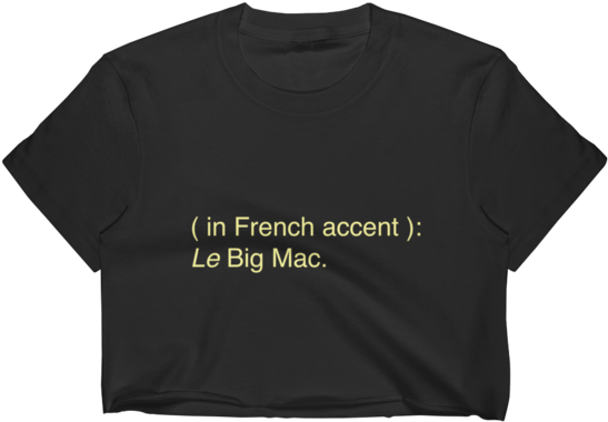 "le Big Mac" Crop Top Marble Clothing - Active Shirt Clipart (600x600), Png Download