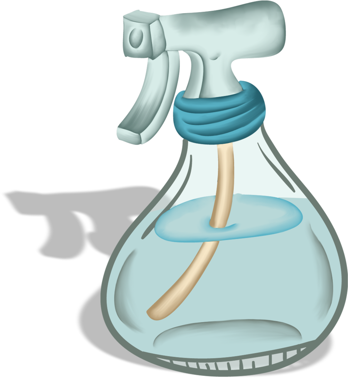 Spray Bottle Clipart - Water Spray Bottle Clipart - Png Download - Large Si...