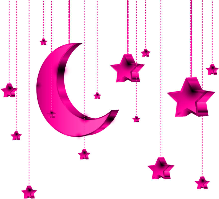 #mq #pink #star #stars #moon #hanging Clipart (1024x1024), Png Download