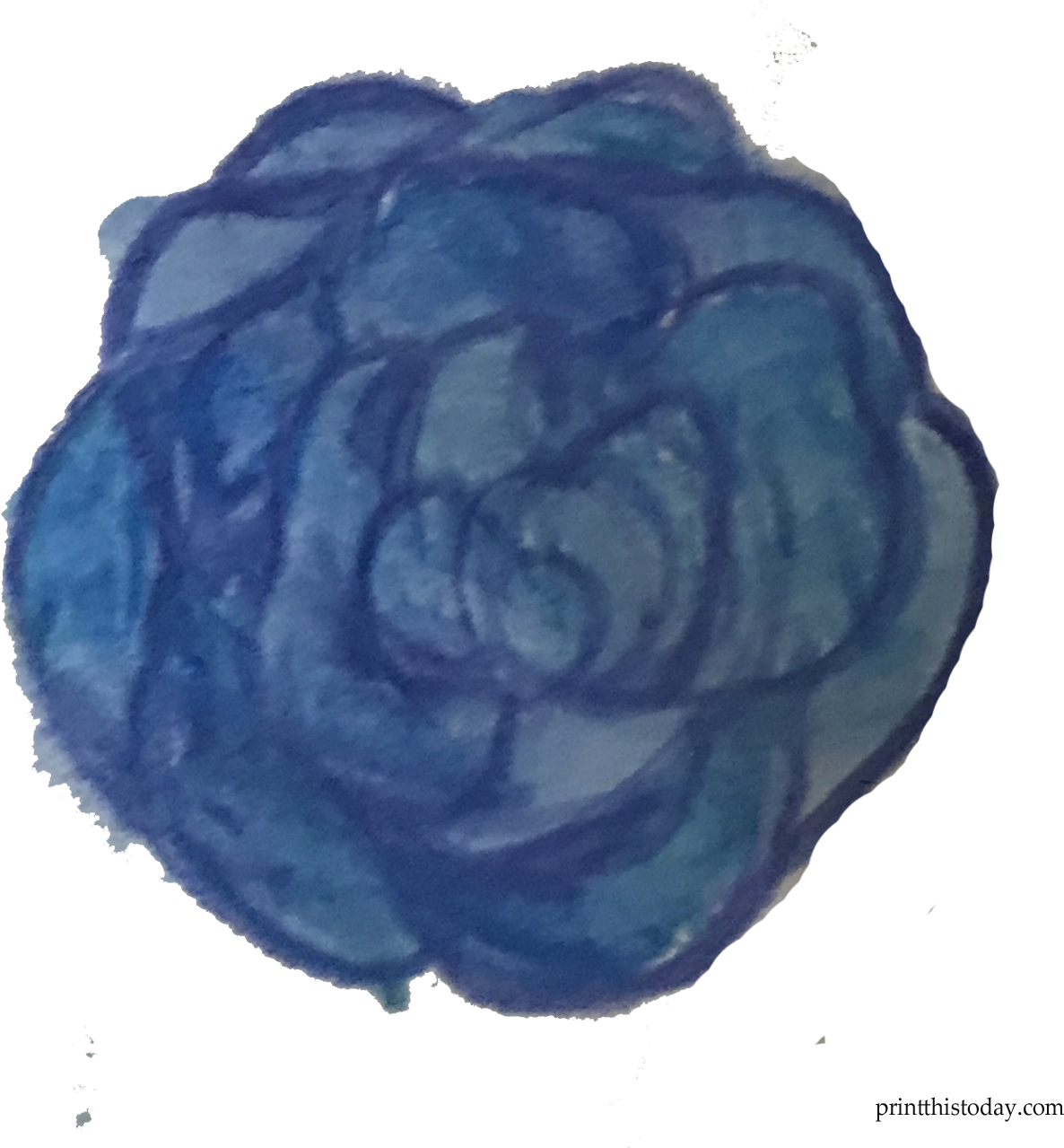 Blue Watercolor Rose - Garden Roses Clipart (1367x1340), Png Download