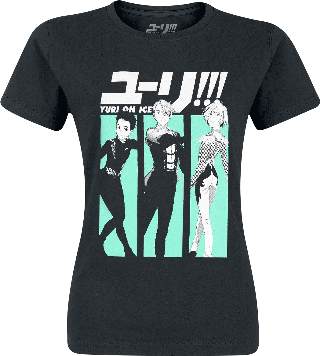 Null Yuri On Ice Characters Black T-shirt 355945 Mydaxcp - Yuri On Ice Shirt Clipart (1096x1200), Png Download