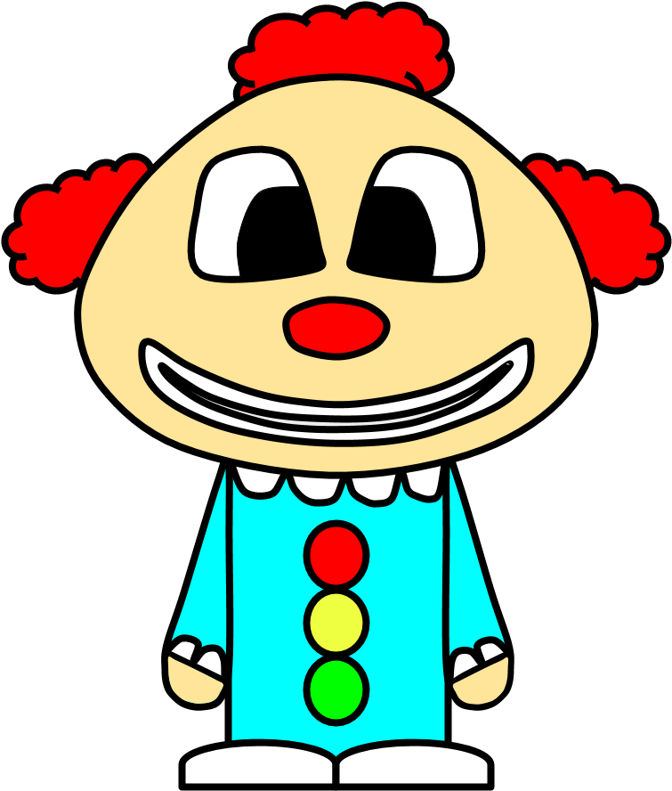 Clown, Big Eyes, Cartoon Person - Cartoon Clipart (816x1056), Png Download