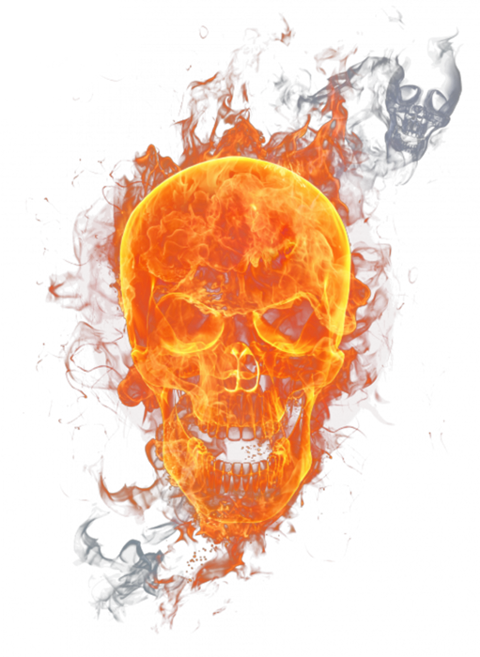 Skull Flame Png , Png Download Clipart (480x657), Png Download