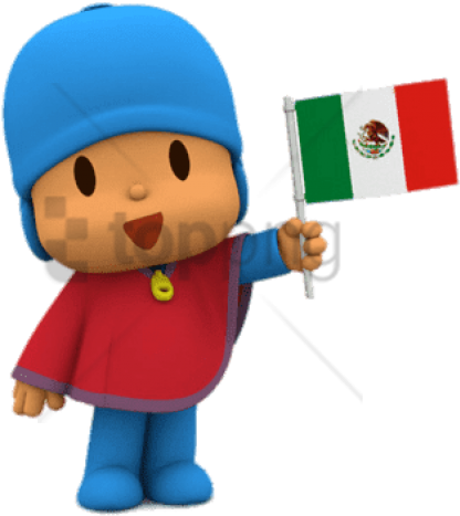 Free Png Download Pocoyo Holding Mexican Flag Clipart - Flag Transparent Png (850x479), Png Download