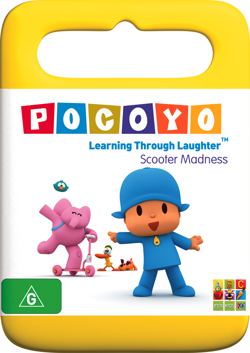 Scooter Madness, Pocoyo And His Friends Show Off Their - Pocoyo And Friends Dvd Clipart (836x1181), Png Download