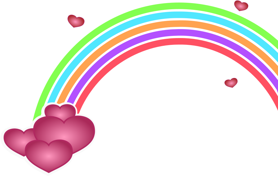 Rainbow Clipart Png - Rainbow With Hearts Clipart Transparent Png (900x577), Png Download