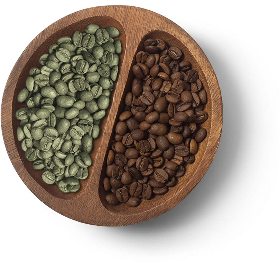 Harrisons Green And Roasted Coffee Beans Clipart (938x881), Png Download