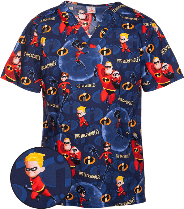 Ck663ica - Incredibles Scrub Top Clipart (600x720), Png Download