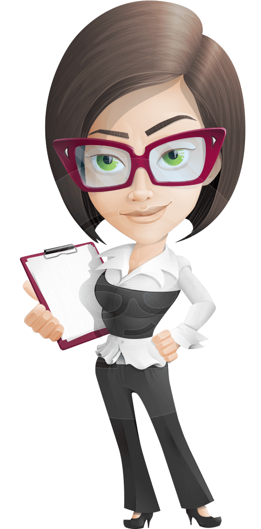 A Formally Dressed Female Vector Character With One - Vector Business Woman Png Clipart (612x1060), Png Download